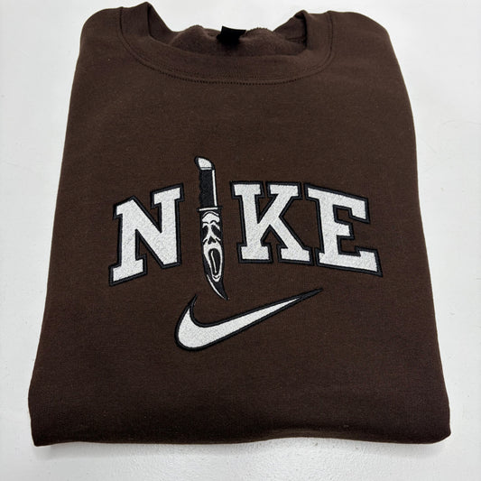 Nike Ghost Face Scream Knife Embroidered Adult Sweatshirt
