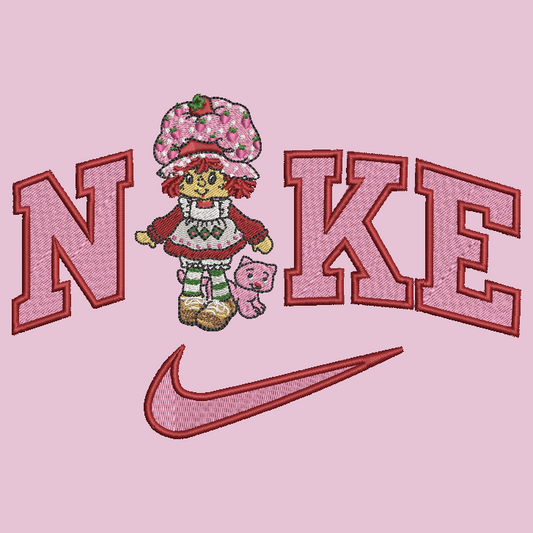 Nike Strawberry Shortcake Embroidered ADULT Hoodie / Crewneck Sweatshirt Unisex 80s Doll Cartoon Lover Gift