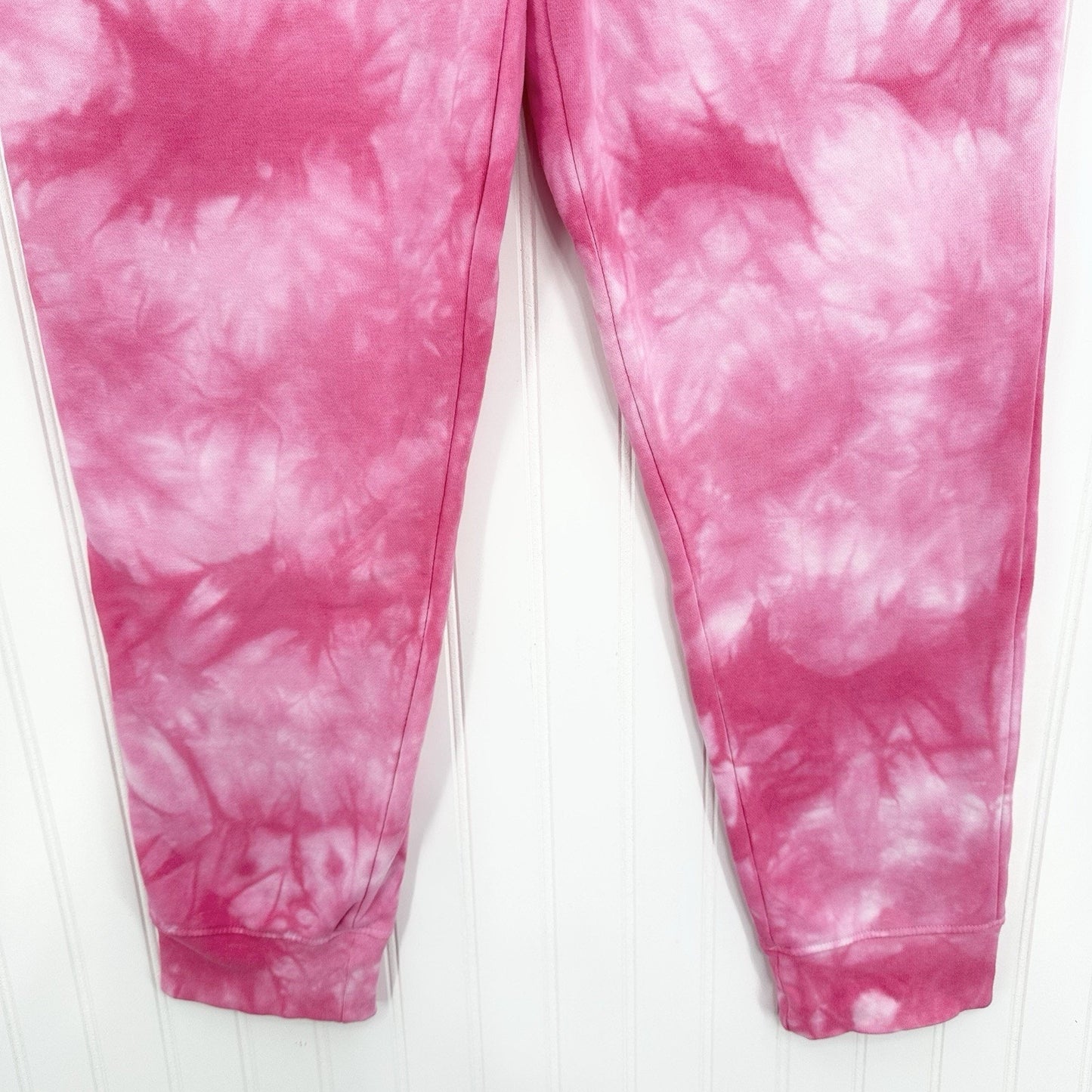 Lularoe Boyfriend Jogger Womens Medium Sweatpant Bright Pink Tie Dye Cozy Lounge