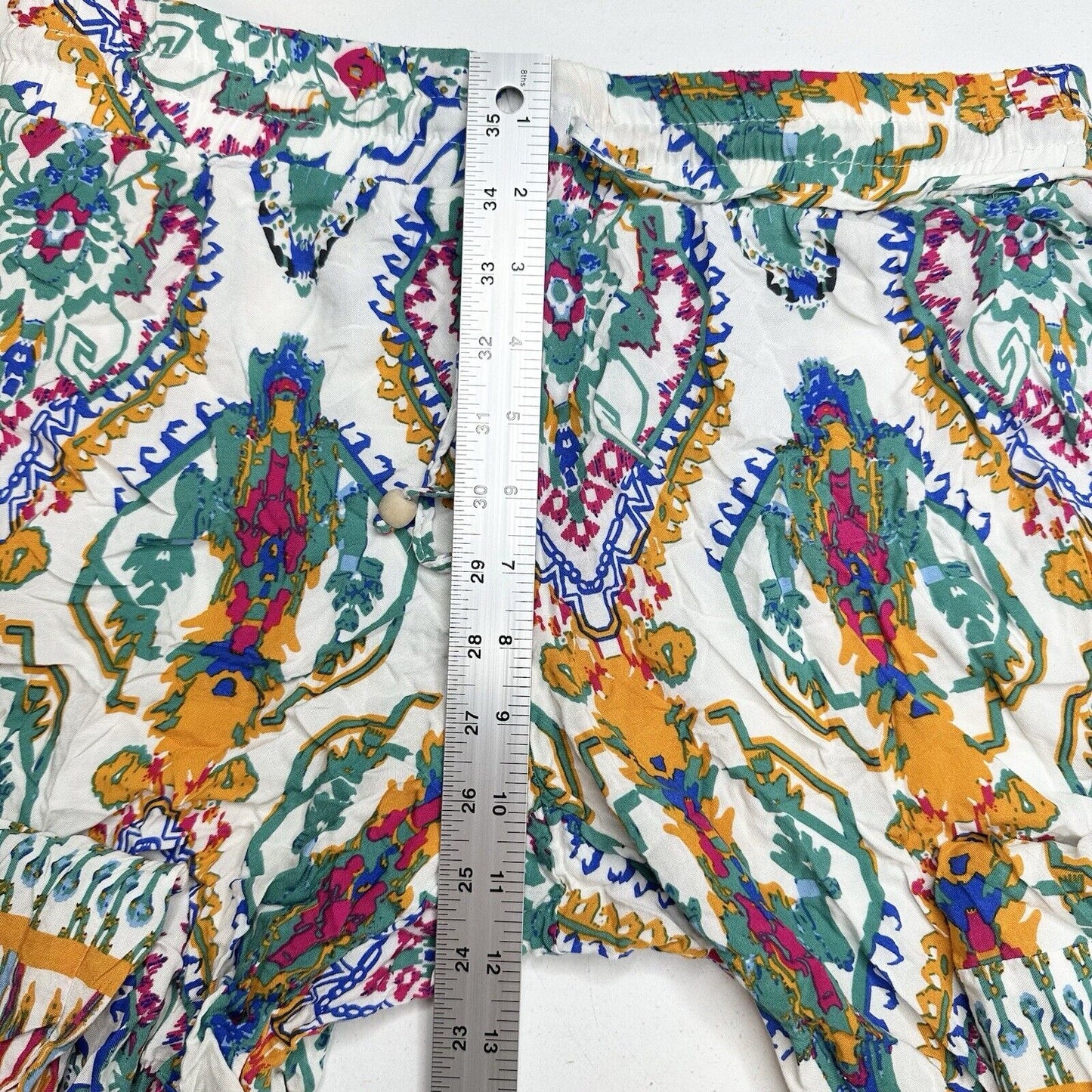 Christian Siriano Pants Womens Medium Straight Leg Pull On Tribal Aztec Beach