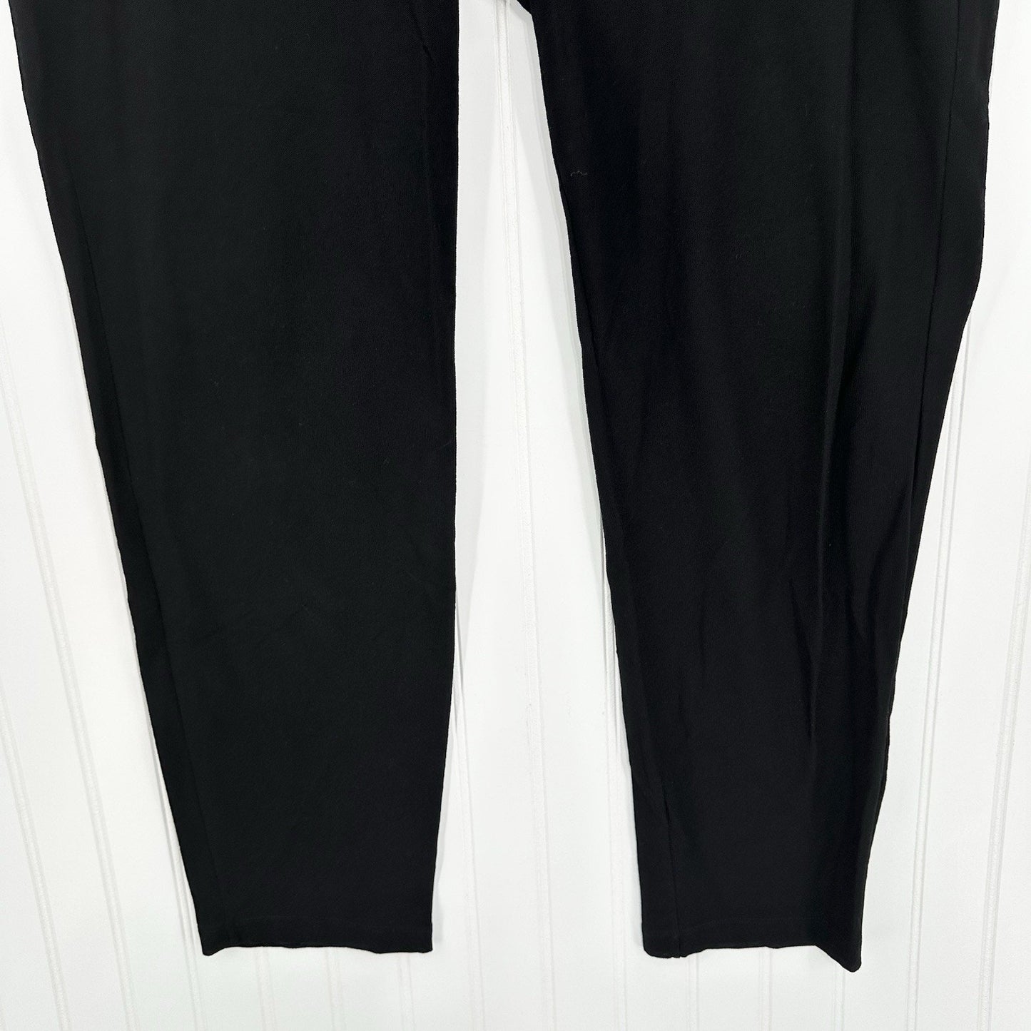 Eileen Fisher Pants XL Washable Crepe Slim Leg Black Minimalist Contemporary