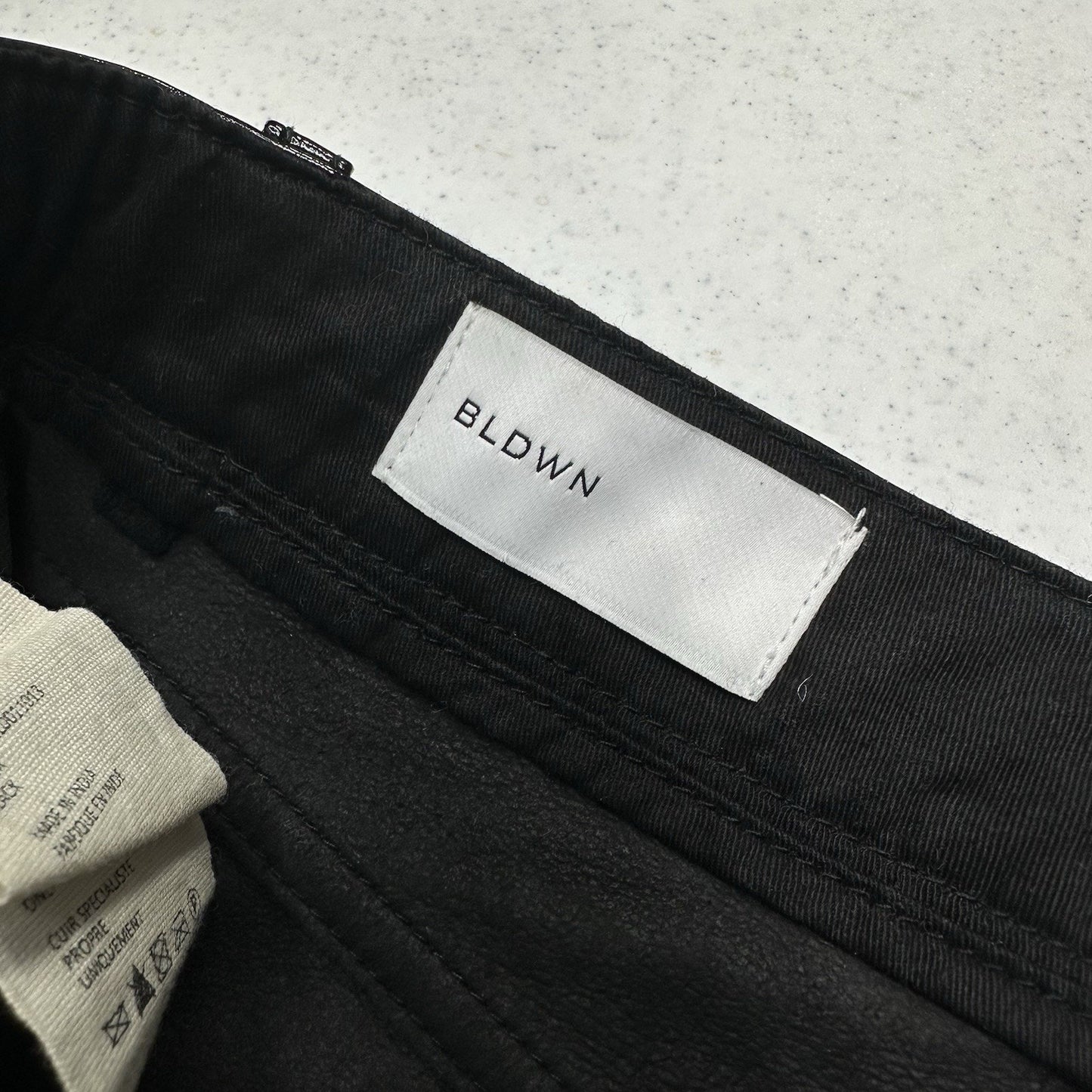 BLDWN Parker Leather Pants Womens 25 Straight Crop Black Genuine Leather EUC