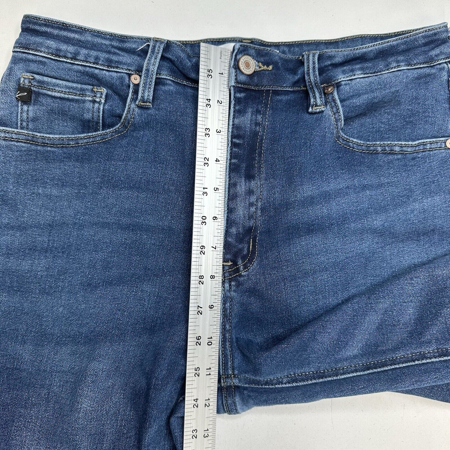 Kancan Jeans Womens 13 30 Adaline High Rise Slim Straight Blue Stretch Denim