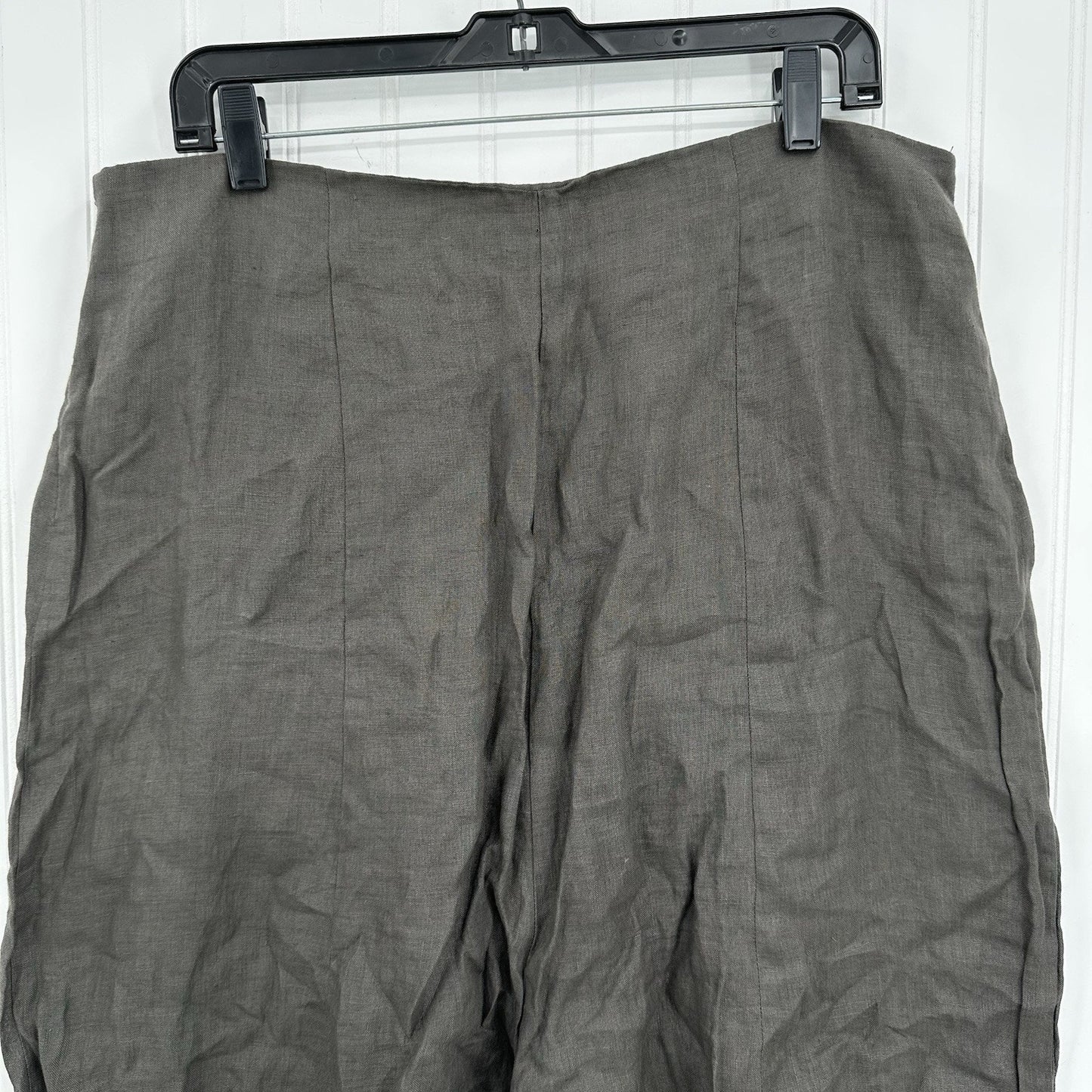 Sarah Pacini Pants 4 Women XL Linen Drop Crotch Crop Zip Coastal Beach Lagenlook