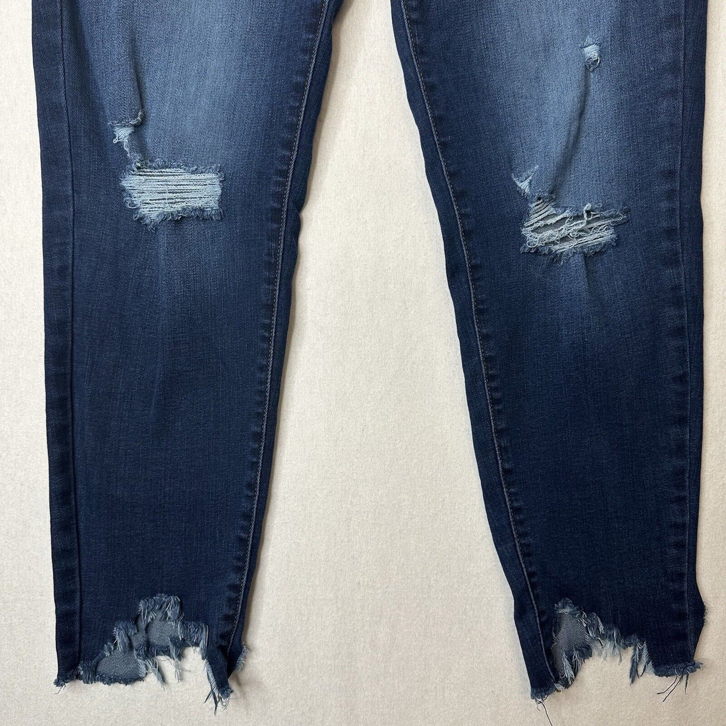 Kancan Jeans Womens 15 31 Kitson High Rise Ankle Skinny Blue Denim Distressed