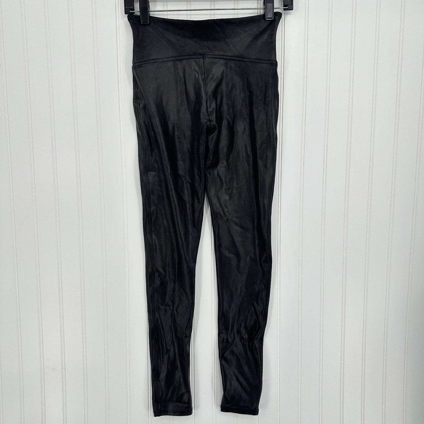 Spanx Leggings Womens Medium Faux Leather Black Pull On Shape Pants Slimming EUC