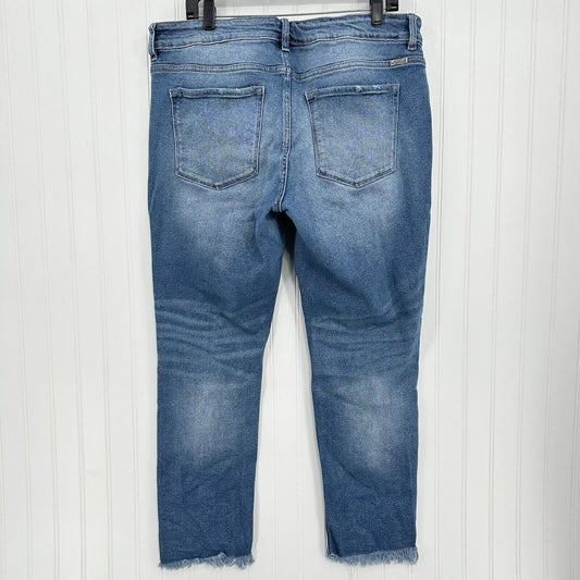 Kancan Jeans Womens 16 Straight Ankle Blue Denim Distressed Fray 90s Grunge