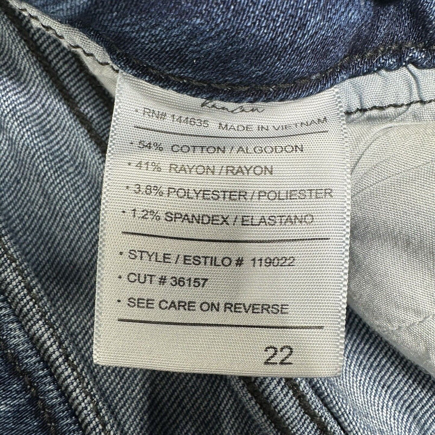 Kancan Jeans Womens 22 Skinny Blue Stretch Denim Distressed Grunge