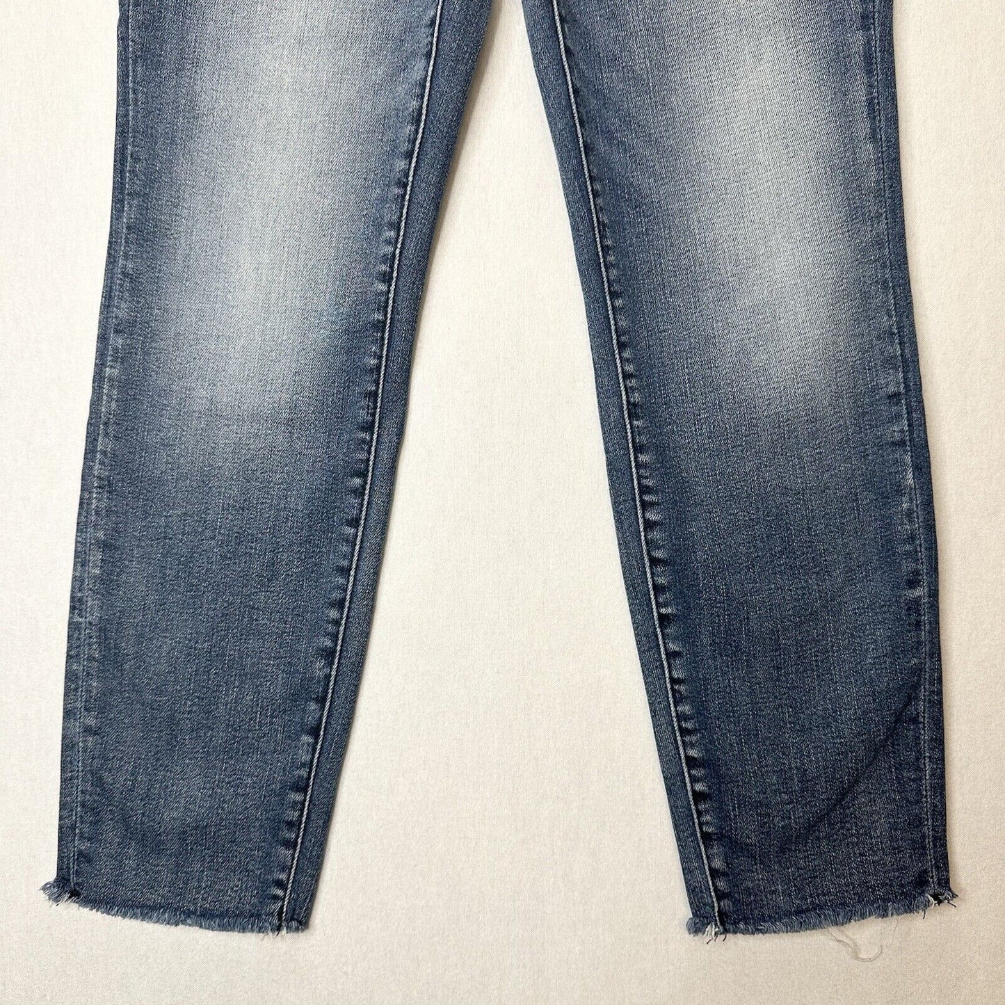 Judy Blue Jeans 3 26 Relaxed Shelley High Rise Slim Straight Blue Denim Distress