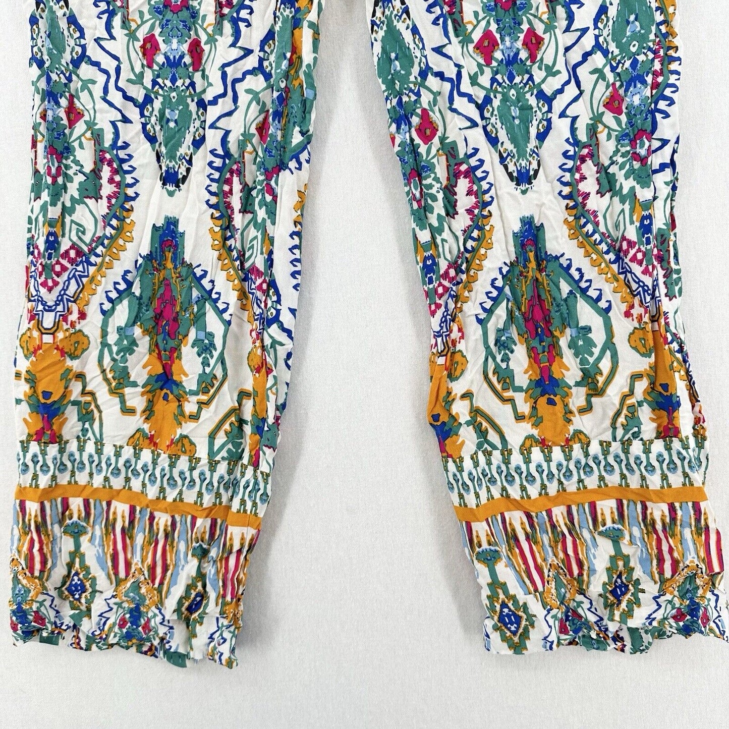 Christian Siriano Pants Womens Medium Straight Leg Pull On Tribal Aztec Beach