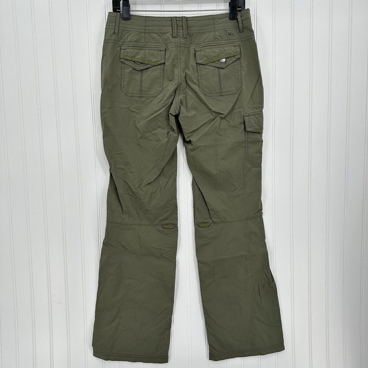 REI Pants Womens 4 Roll Up Convertible Green Hiking Gorpcore Trail Outdoor *Spot