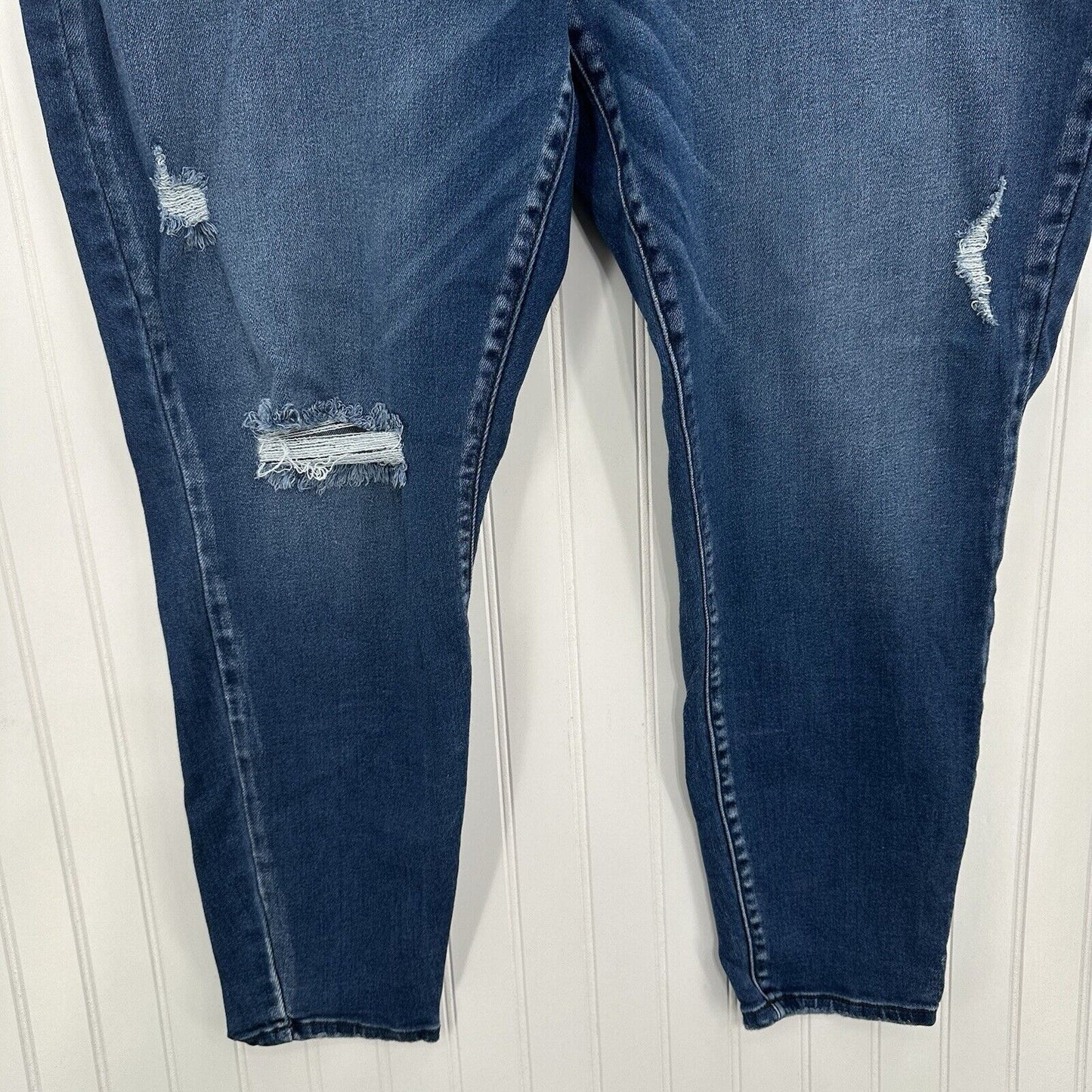 Kancan Jeans Womens 22 Skinny Blue Stretch Denim Distressed Grunge