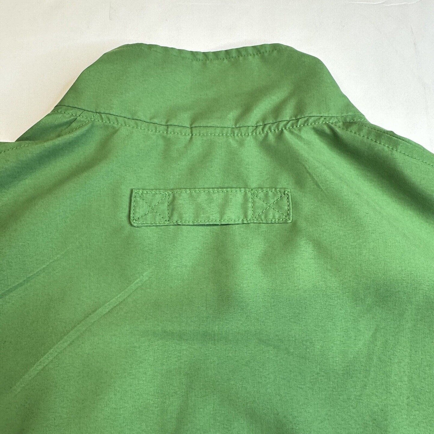 Duluth Trading Shirt Mens Large Bogey Windshirt Green Pullover Lightweight EUC
