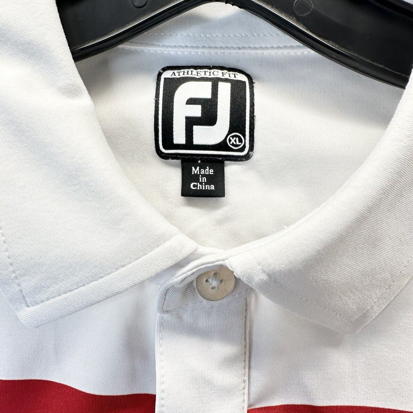 Foot Joy Shirt Mens XL Polo White Short Sleeve Embroidered Logo Golf FJ *Flaw