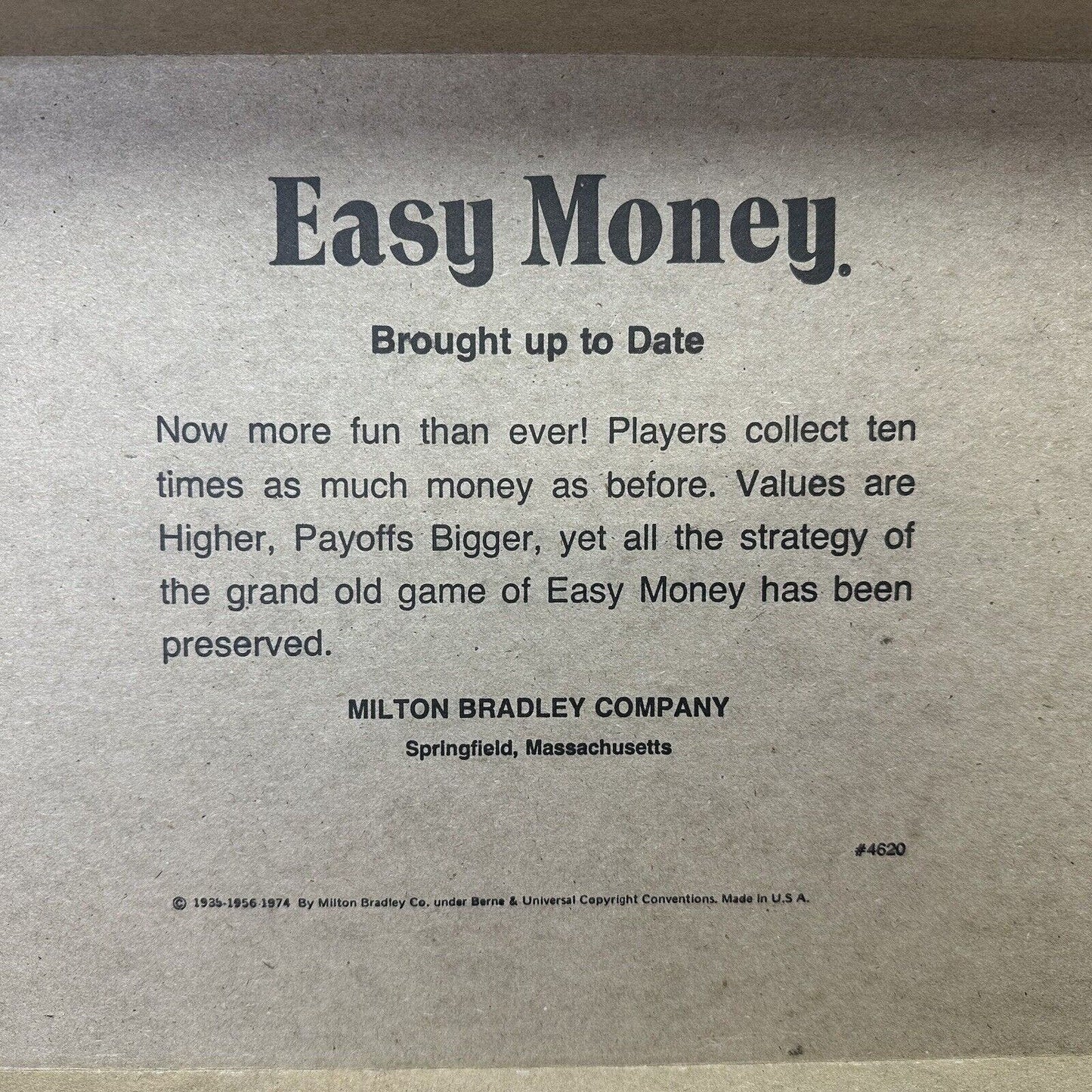 1974 Milton Bradley Easy Money Board Game Brand New