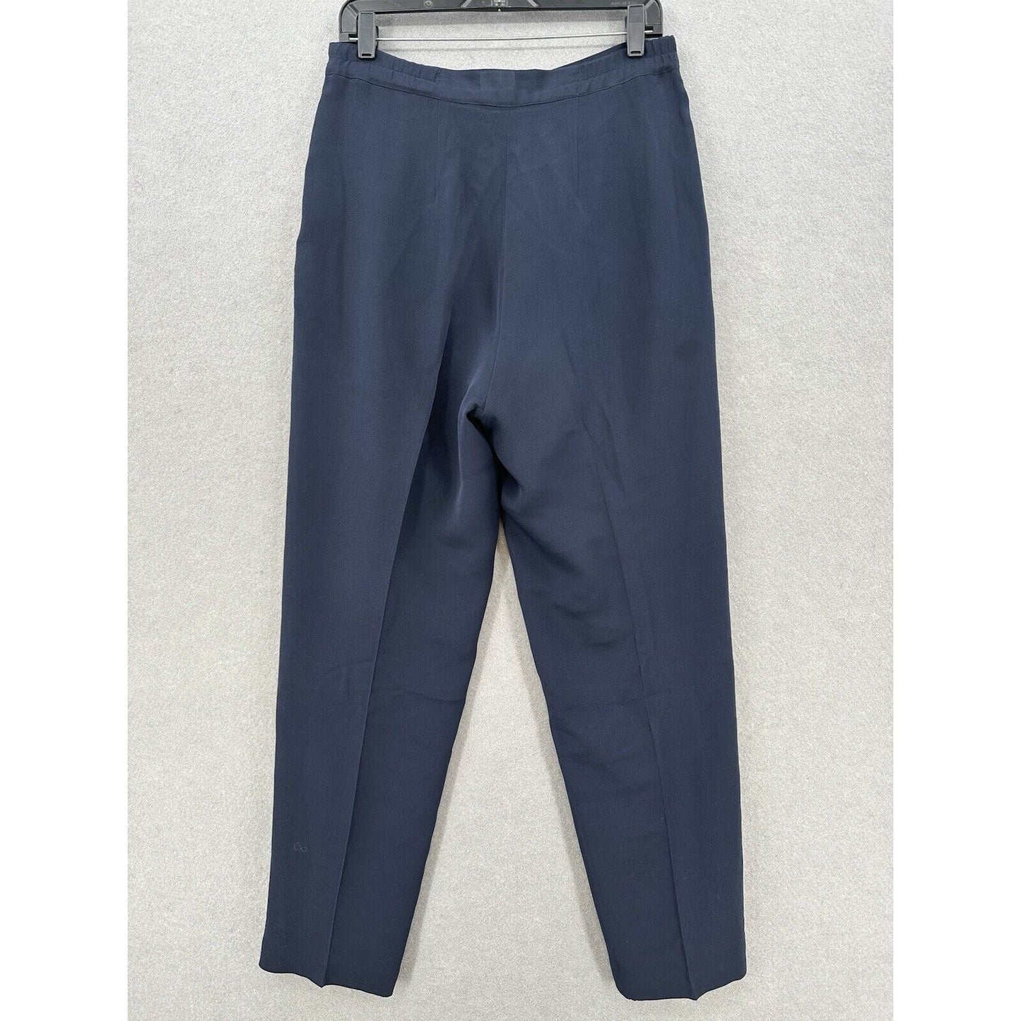 Vintage Silk Pants Womens 10 Navy Blue Design By Pat Argenti Contemporary