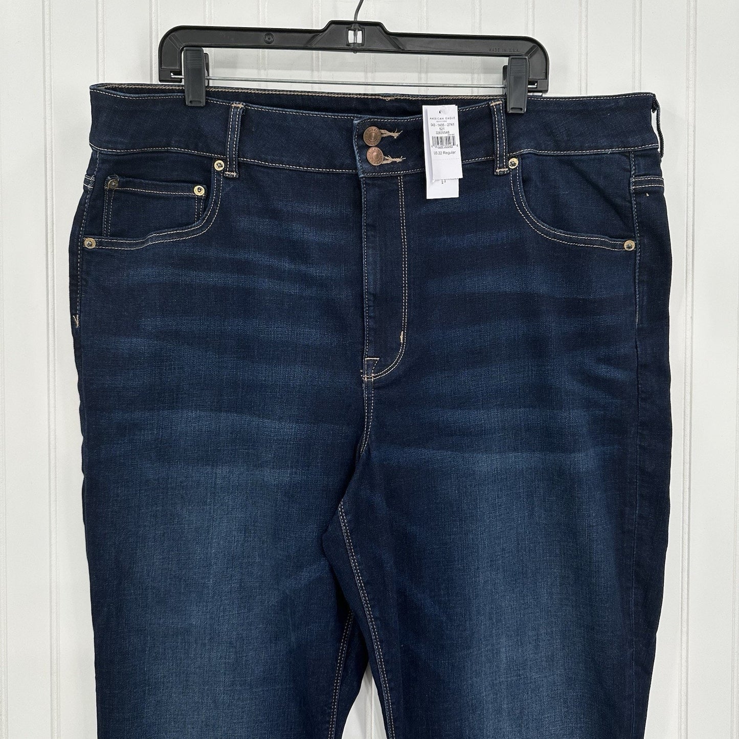 American Eagle Jeans Womens 22 Hi Rise Artist Flare Super Stretch Blue Denim NEW