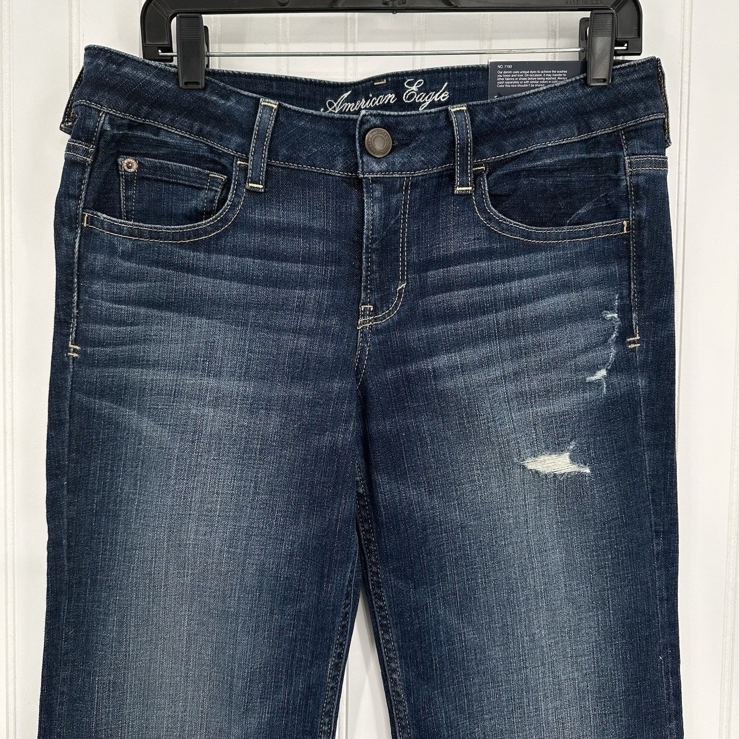 American Eagle Jeans Womens 10 Hipster Flare Denim Festival Western NEW *Defect