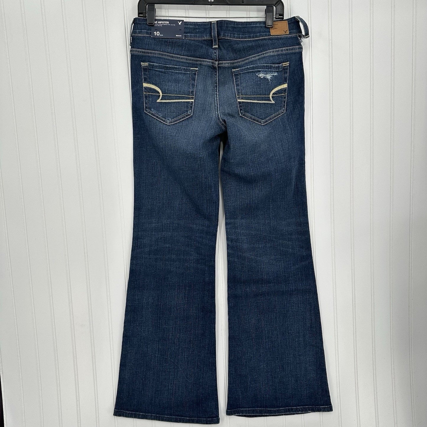 American Eagle Jeans Womens 10 Hipster Flare Denim Festival Western NEW *Defect