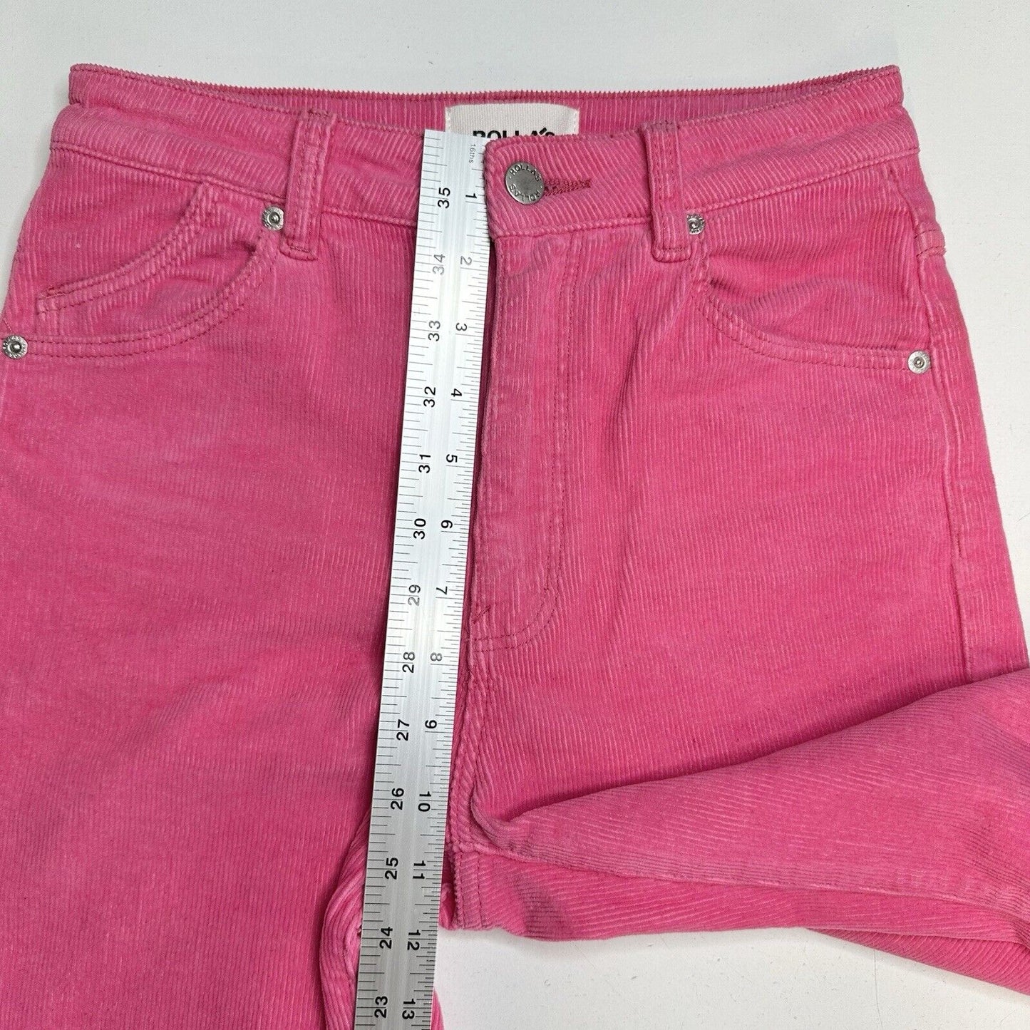 Rollas Corduroy Jeans 26 Original Straight Hot Pink Hi Rise Preppy Barbie *Flaw