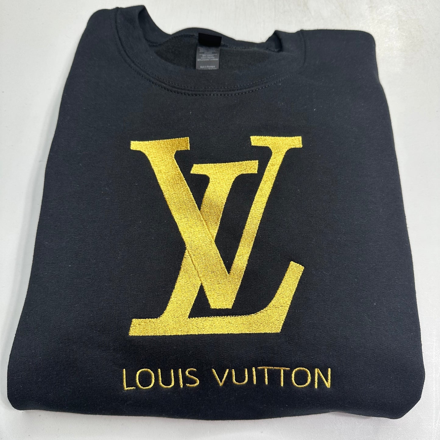 Louis Vuitton Logo Embroidered ADULT Hoodie / Crewneck Sweatshirt Unisex GOLD Font