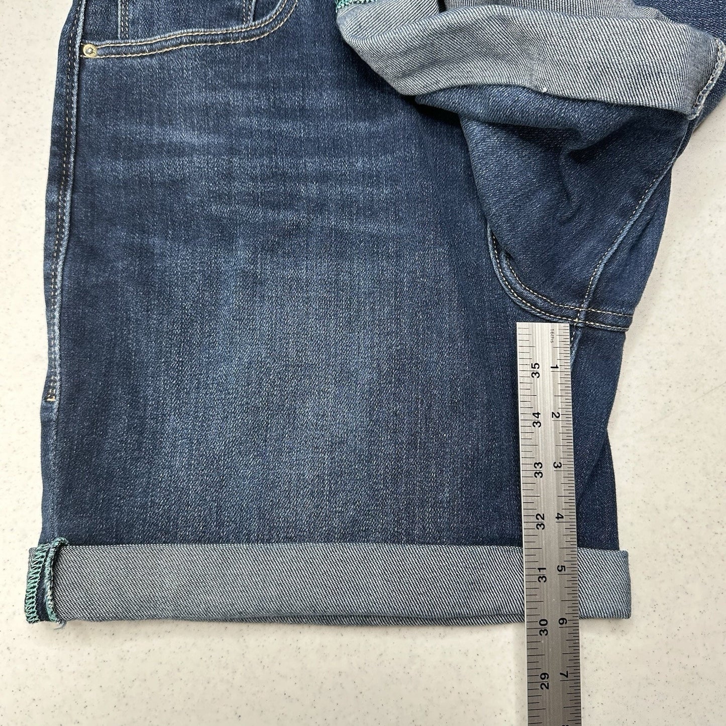 Lularoe Shorts Womens 32 US 14 Boyfriend Blue Relax Cuffed Denim Tummy Panel EUC