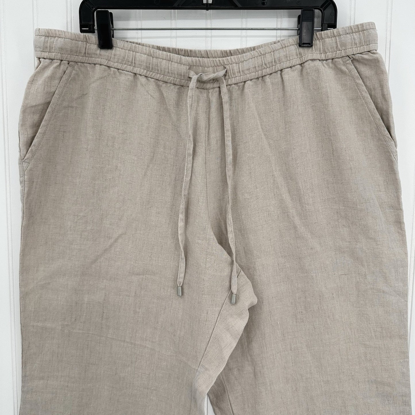 Tommy Bahama Pants Womens XL Linen Two Palms Easy Wide Leg Beige Lagenlook EUC