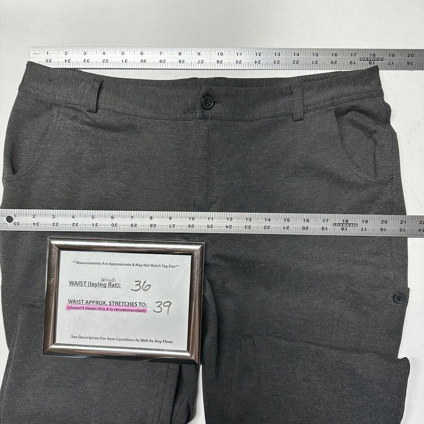 Duluth Trading Pants Womens 16 Wearwithall Ponte Knit Bootcut Gray Stretch Zip