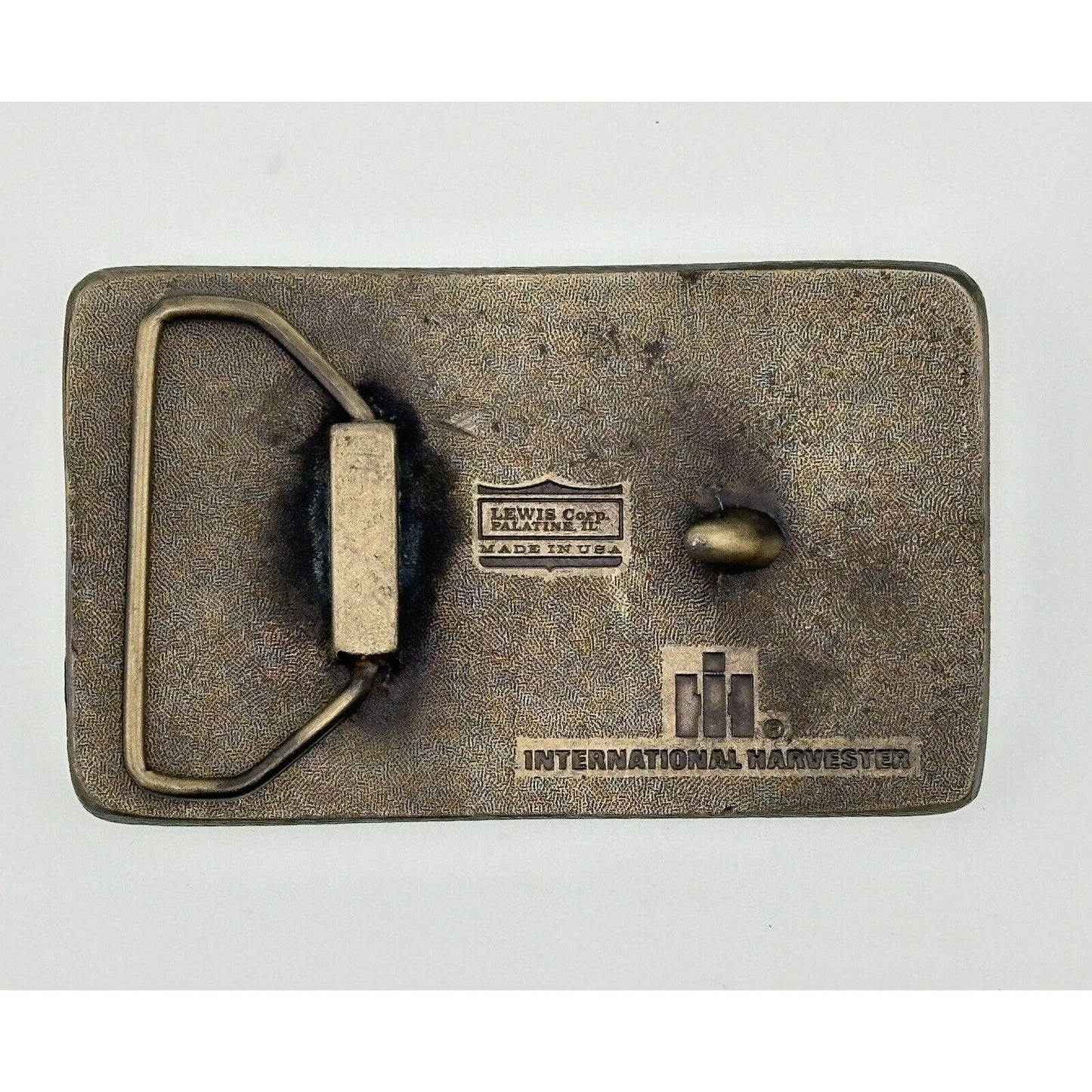 International Harvester Lewis Corp Brass Belt Buckle IH 1480 Axial-Flow Combine