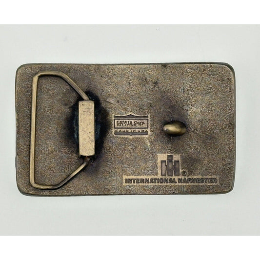 International Harvester Lewis Corp Brass Belt Buckle IH 1480 Axial-Flow Combine