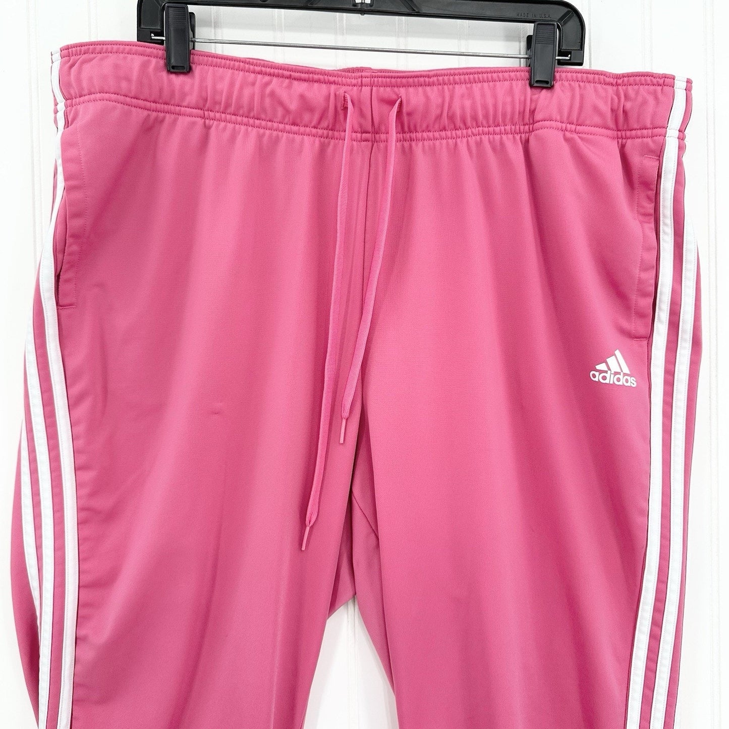 Adidas Pants Womens 3X Jogger Track Pant Bubblegum Pink Stripes Lounge Athletic
