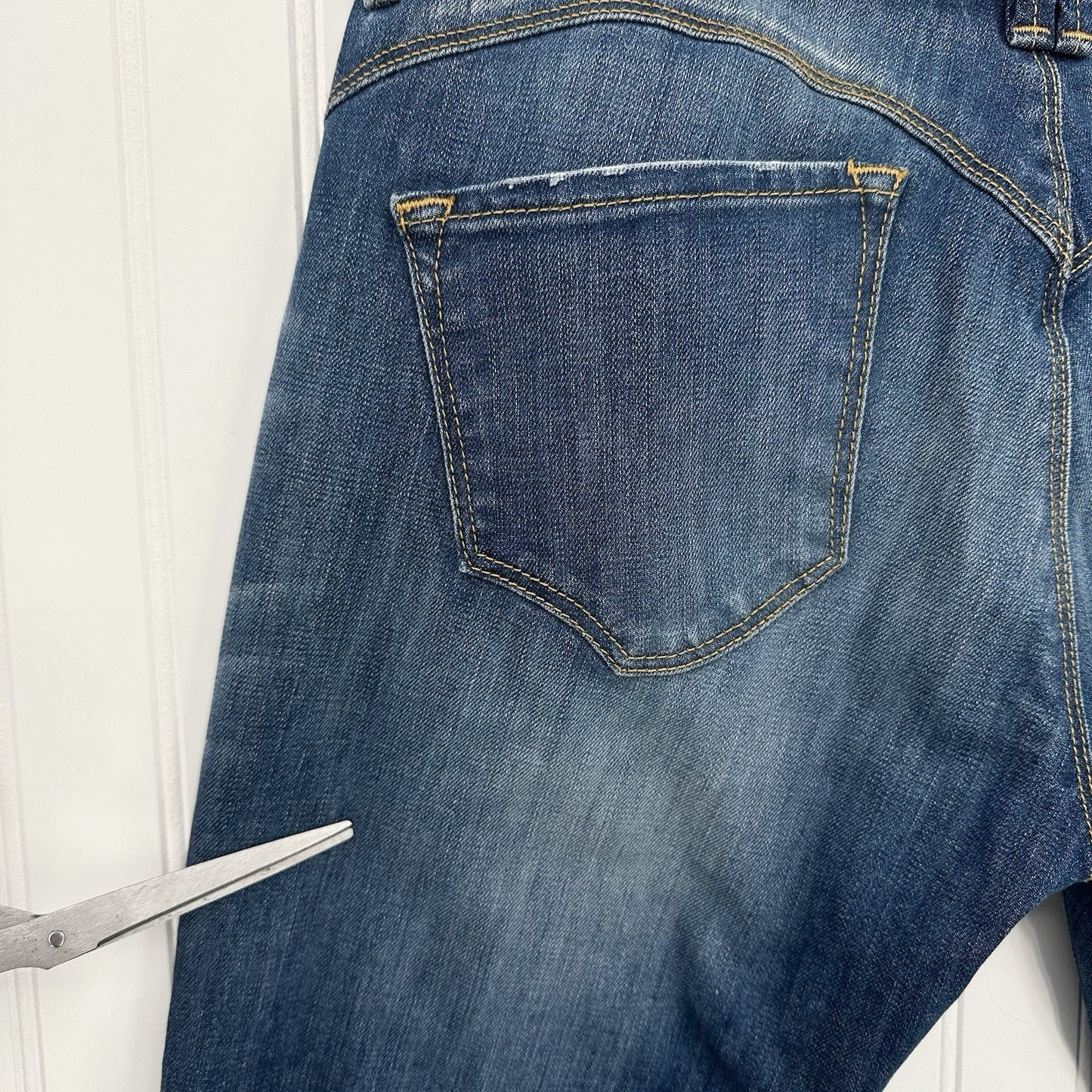 Dont Cry Milan Jeans Womens 12* Long Slim Bootcut Denim Western Cowboy *Flaws