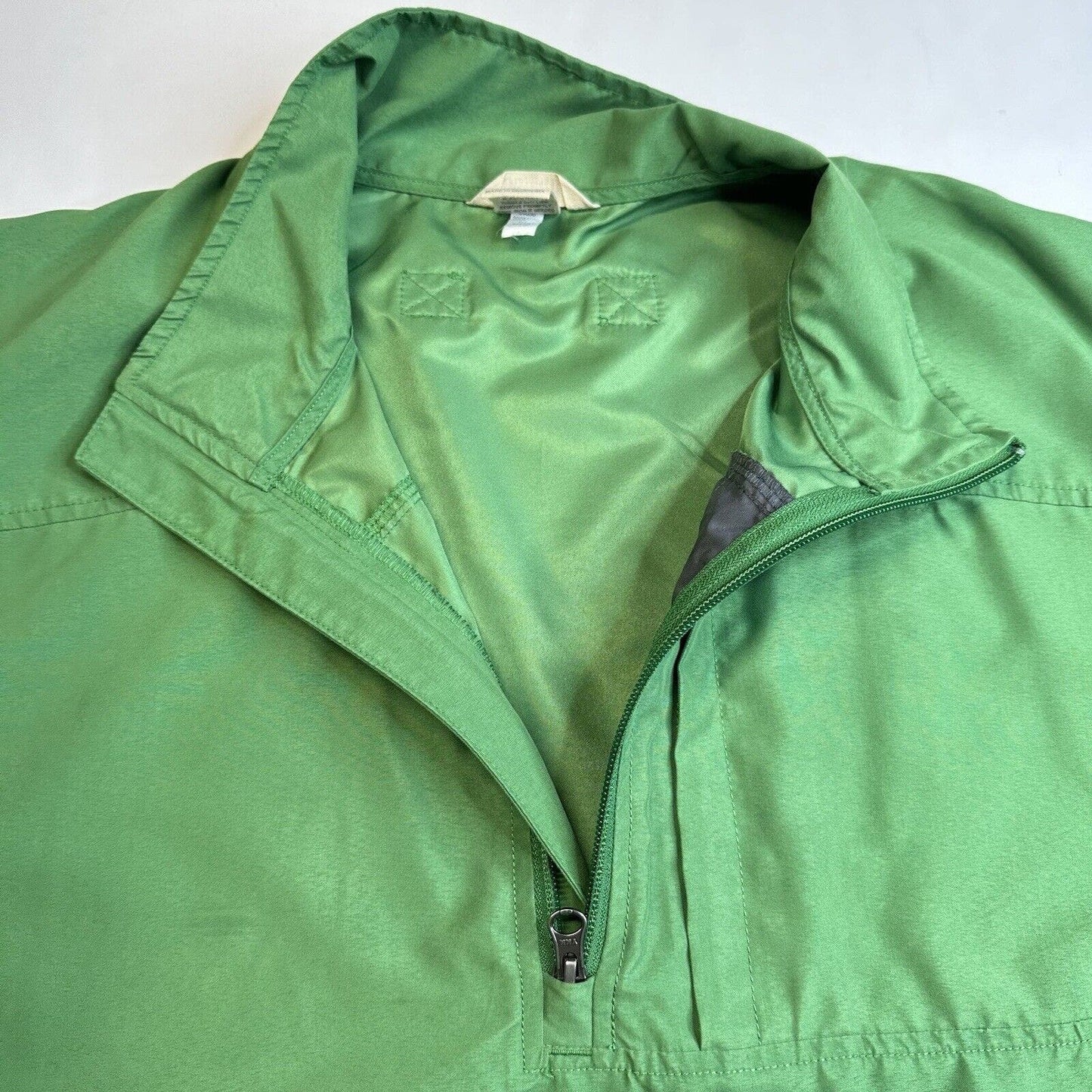 Duluth Trading Shirt Mens Large Bogey Windshirt Green Pullover Lightweight EUC