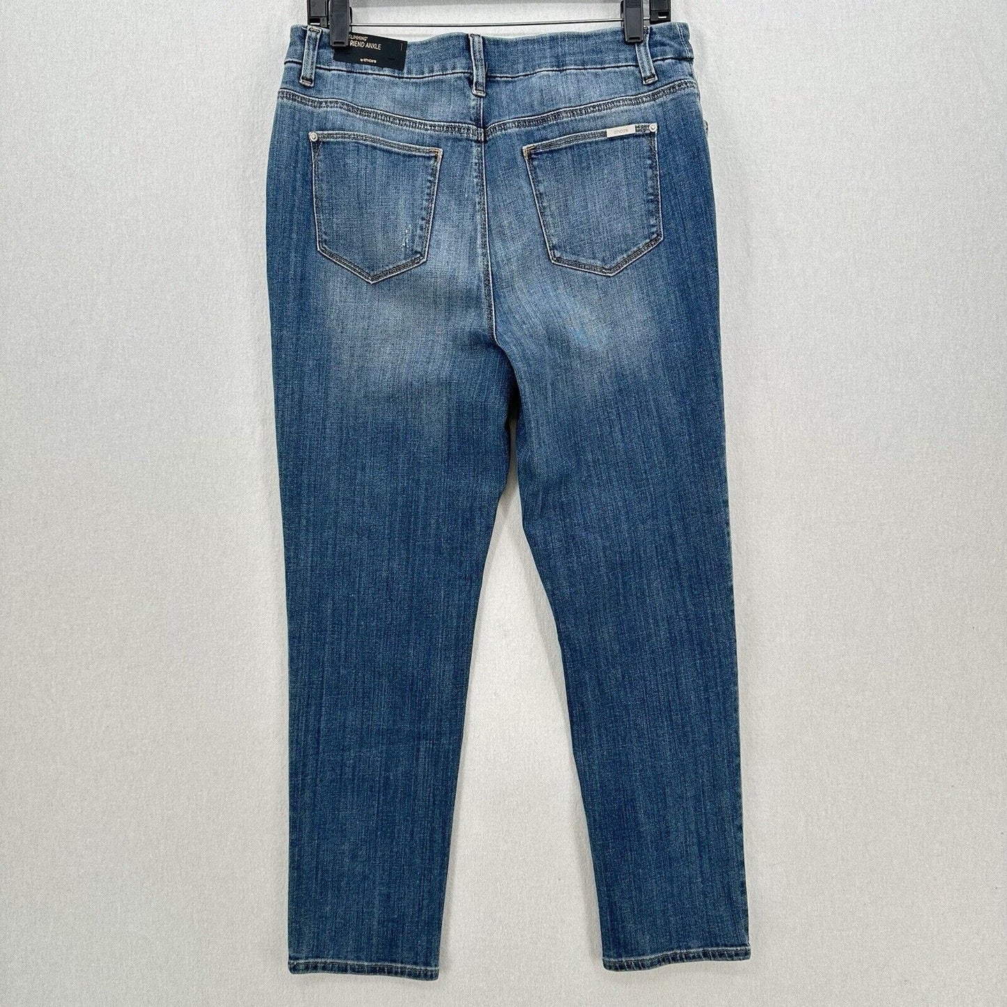 Chicos Jeans 1 US 8 So Slimming Girlfriend Ankle Stretch Blue Denim Distress NEW