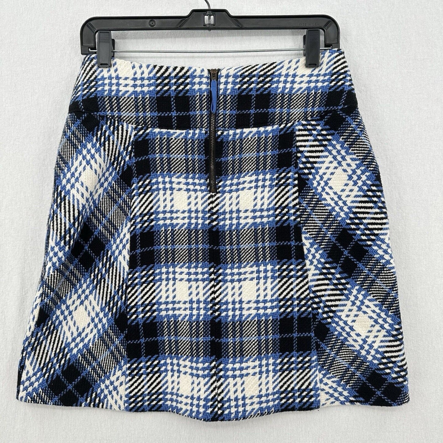 Anthropologie Maeve Skirt Womens 6 Blue Plaid Mini Lined Pockets Academia Preppy
