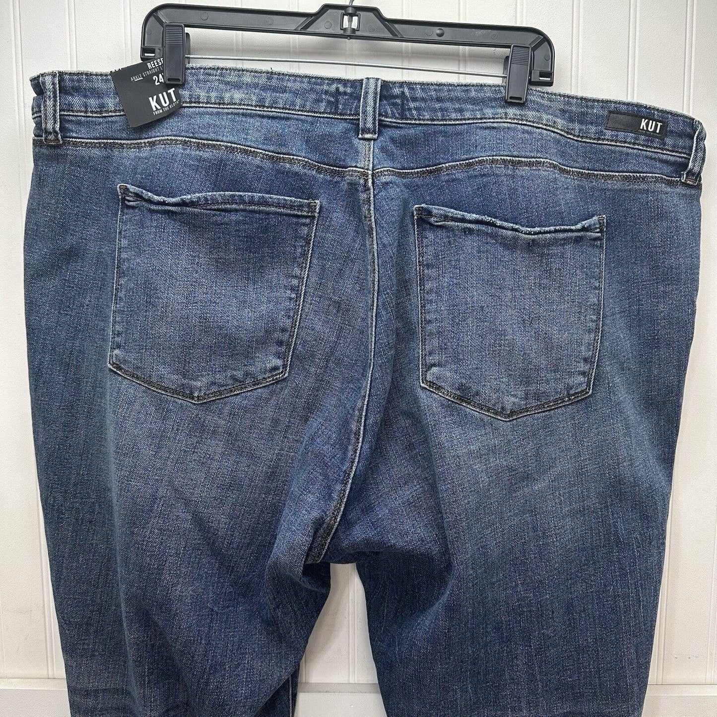 Kut From The Kloth Jeans Womens 24W Reese Ankle Straight Denim Blue Fray NEW