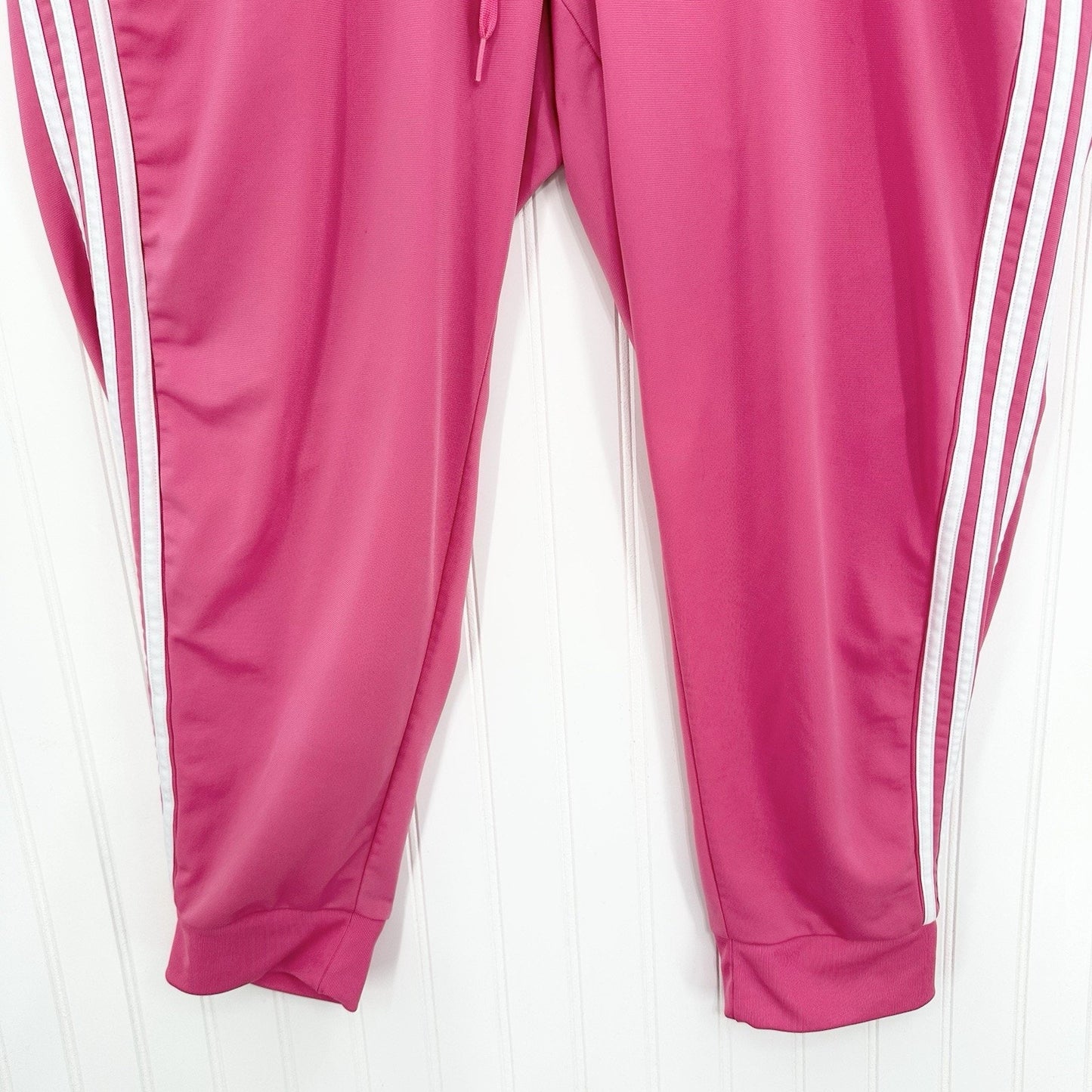 Adidas Pants Womens 3X Jogger Track Pant Bubblegum Pink Stripes Lounge Athletic