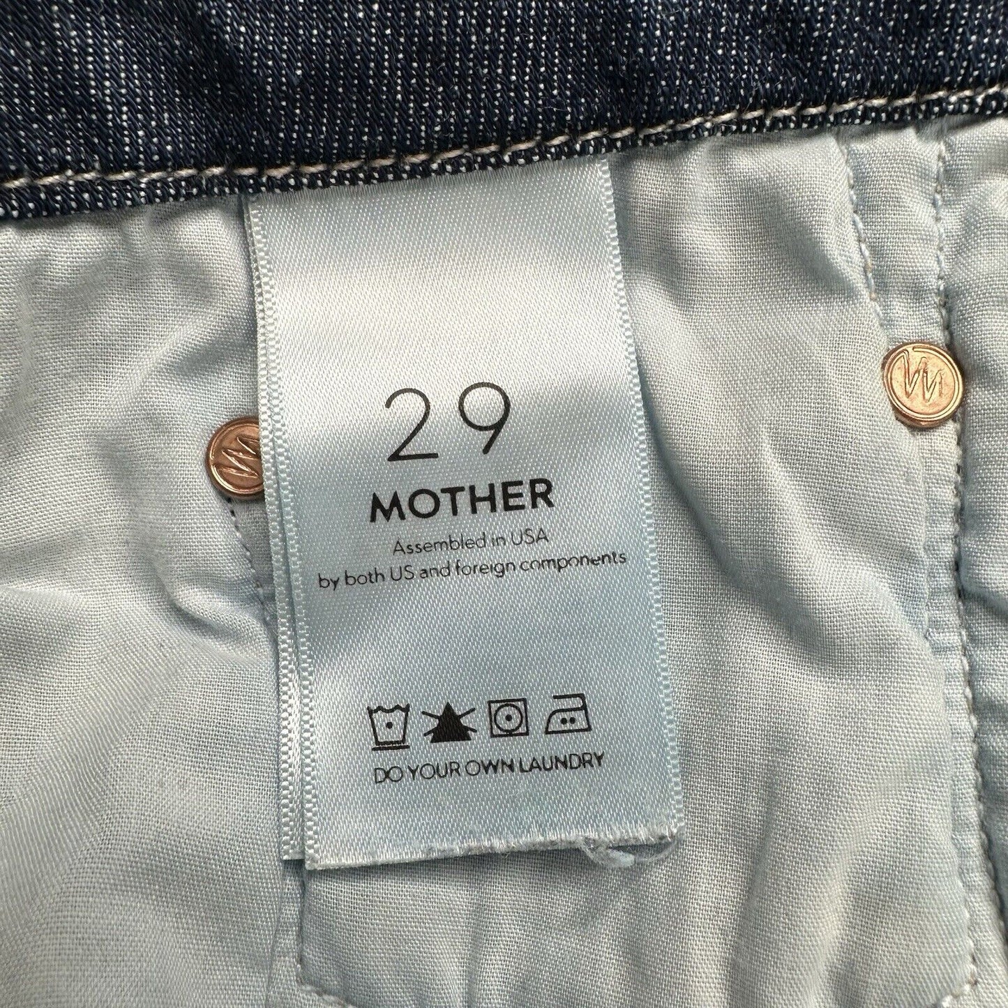 Mother Jeans Womens 29 High Waisted Ankle Fray Blue Denim Clean Sweep Dark Wash