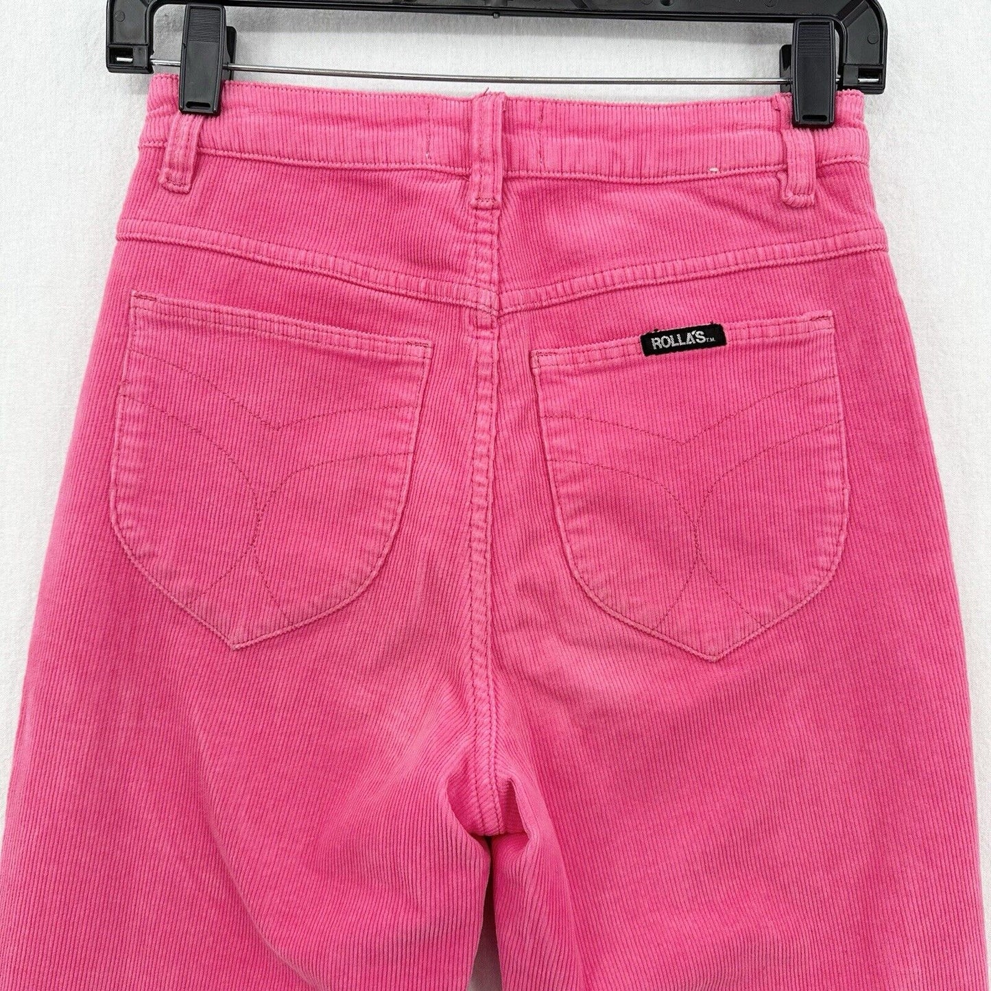 Rollas Corduroy Jeans 26 Original Straight Hot Pink Hi Rise Preppy Barbie *Flaw