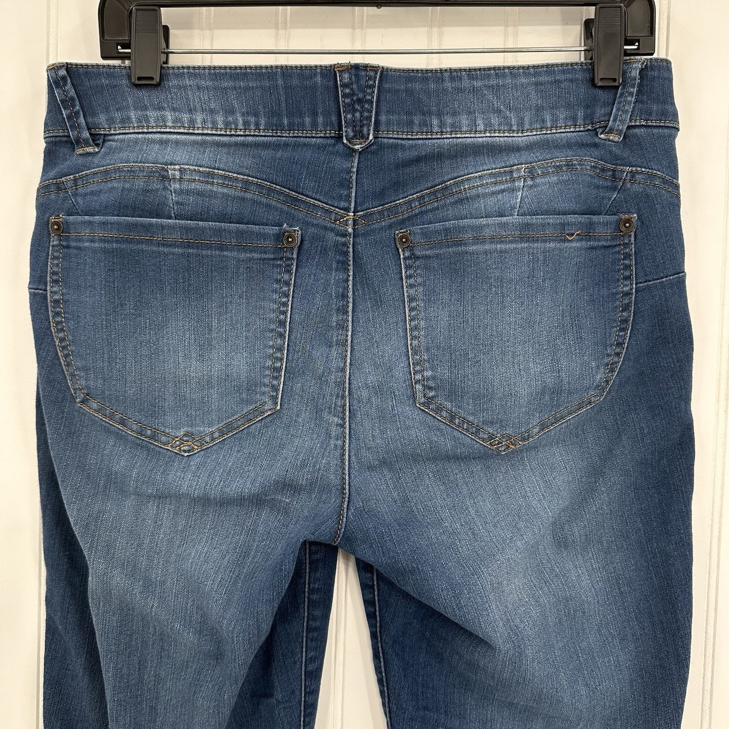 Democracy Jeans Womens 10 Skinny Ab Solution Blue Stretch Denim Tummy Control