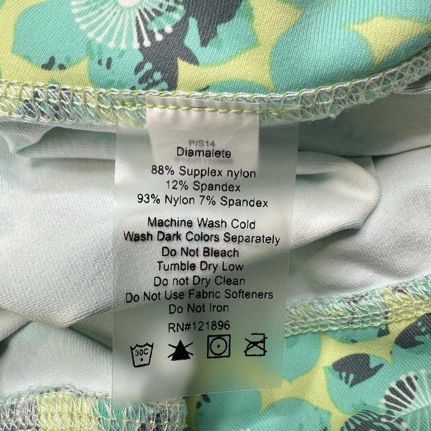 Title Nine Skirt Womens XL Diamalete Green Mint Floral Zip Pockets Golf EUC