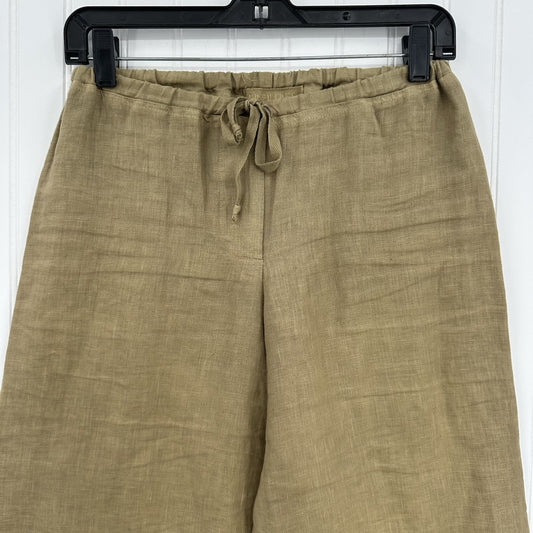 CP Shades Pants Women XS Linen Jenn Wide Leg Tan Pull On Coastal Beach Lagenlook