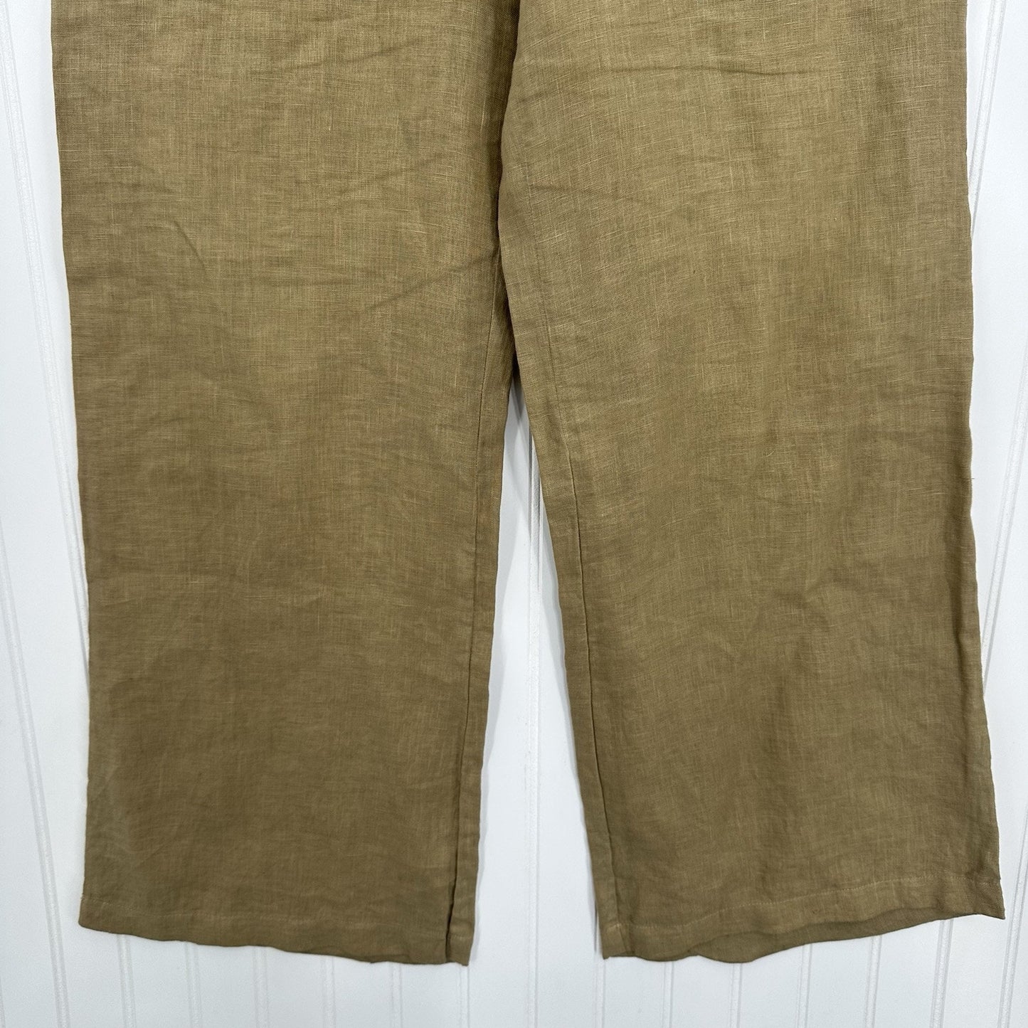CP Shades Pants Women XS Linen Jenn Wide Leg Tan Pull On Coastal Beach Lagenlook