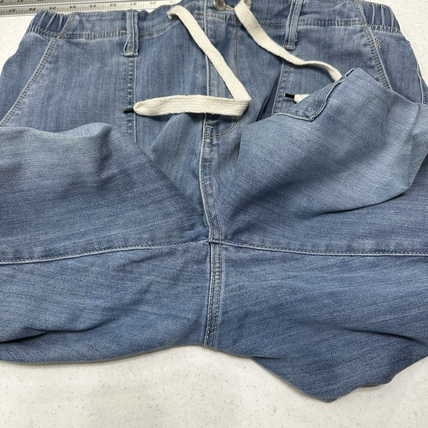 Judy Blue Jeans Womens 15 32 High Waist Jogger Blue Stretch Denim Drawstring