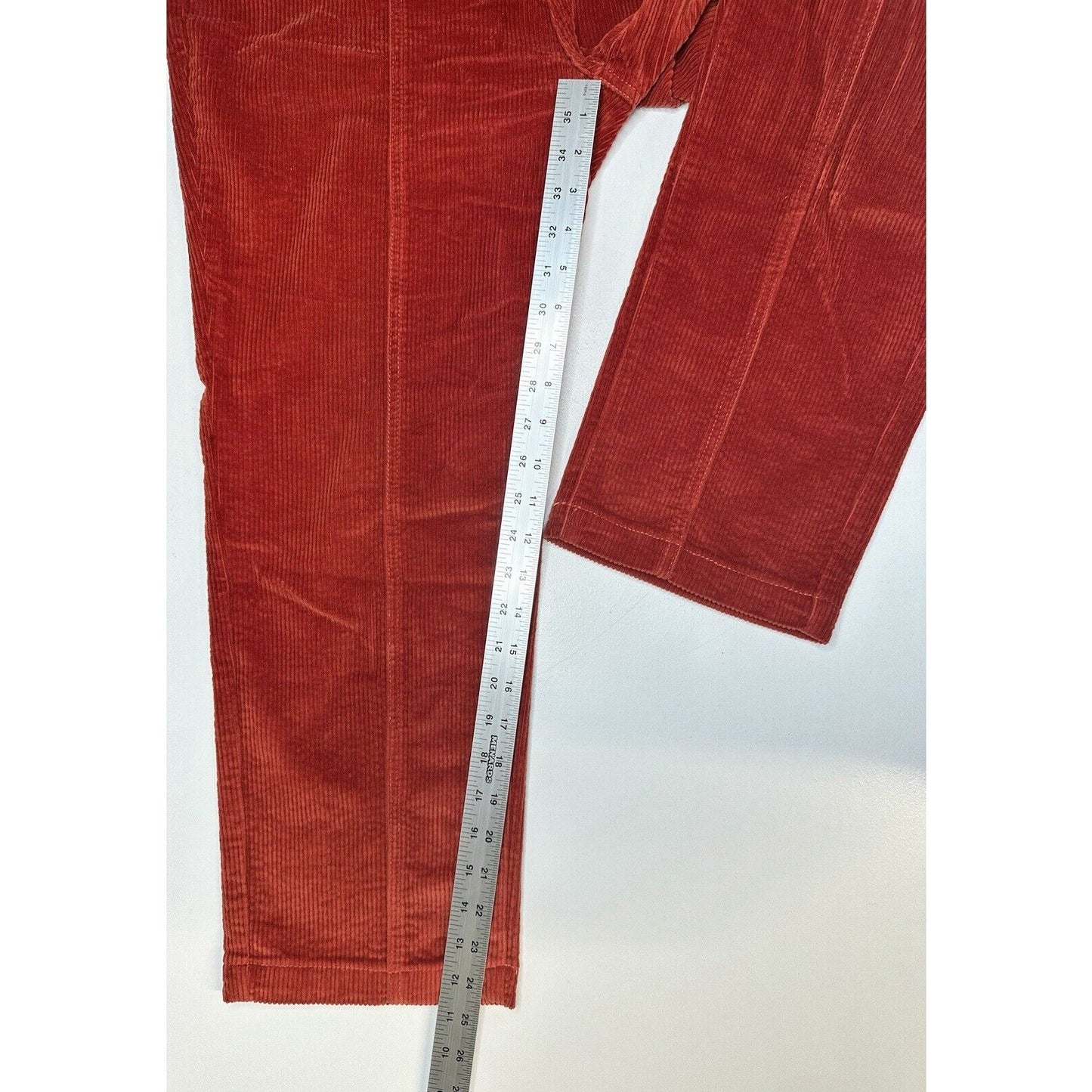 Judy Blue Jeans Womens 15 32 Corduroy Ankle Straight Rust Red Orange Preppy EUC