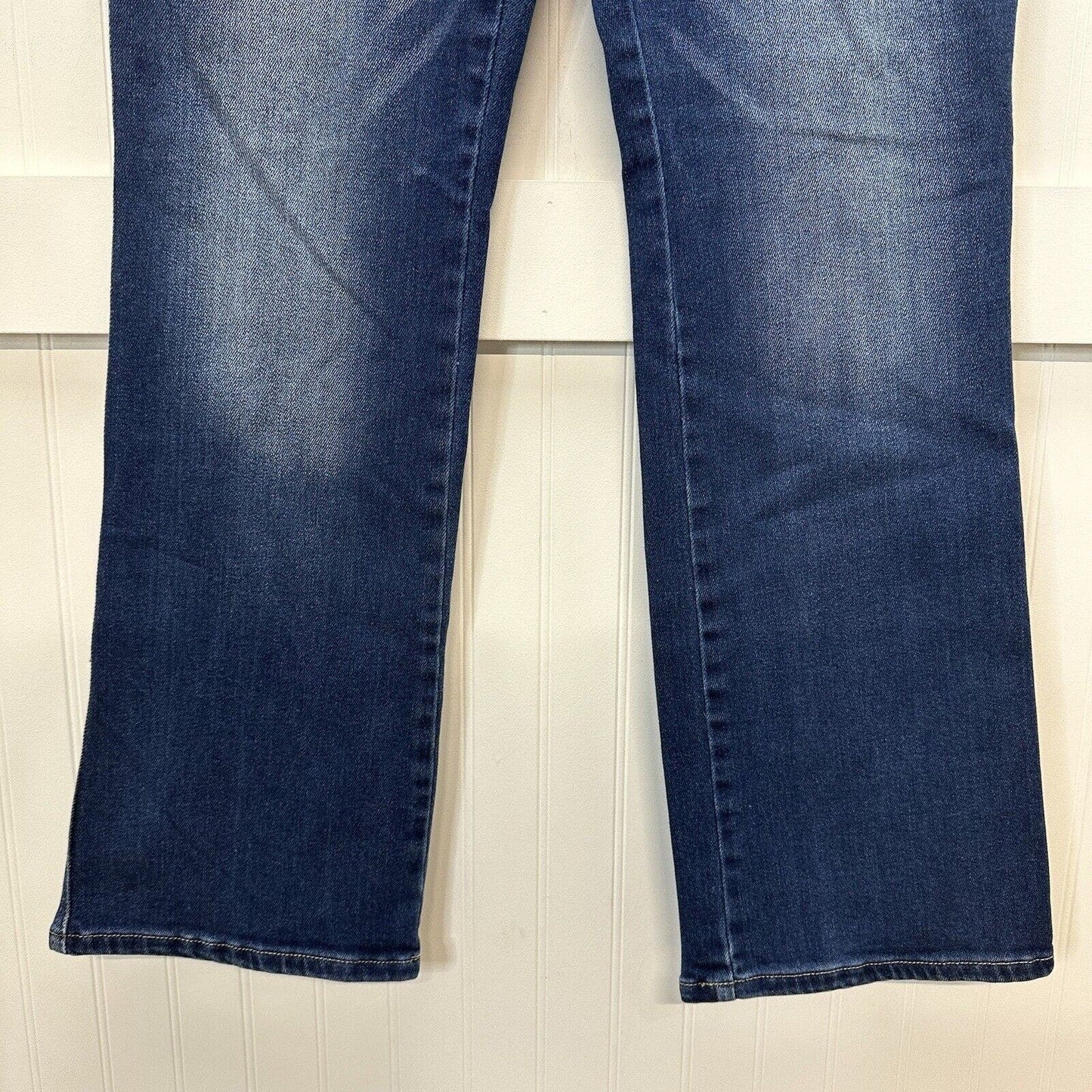 Kancan Jeans Womens 32 Bootcut High Rise Button Fly Blue Stretch Denim Dark Wash