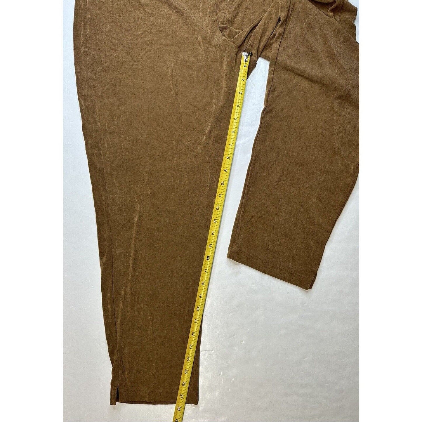 Chicos Pants 3 US 16 XL Travelers Slinky Knit Ankle Brown Stretch Coastal Womens