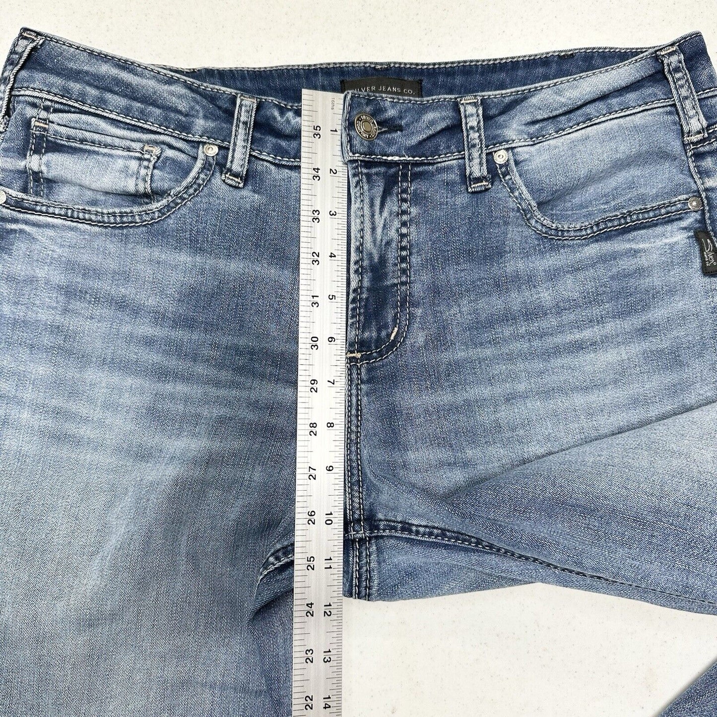 Silver Jeans Womens 33 Suki Slim Boot Curvy Midrise Blue Bootcut Denim Western
