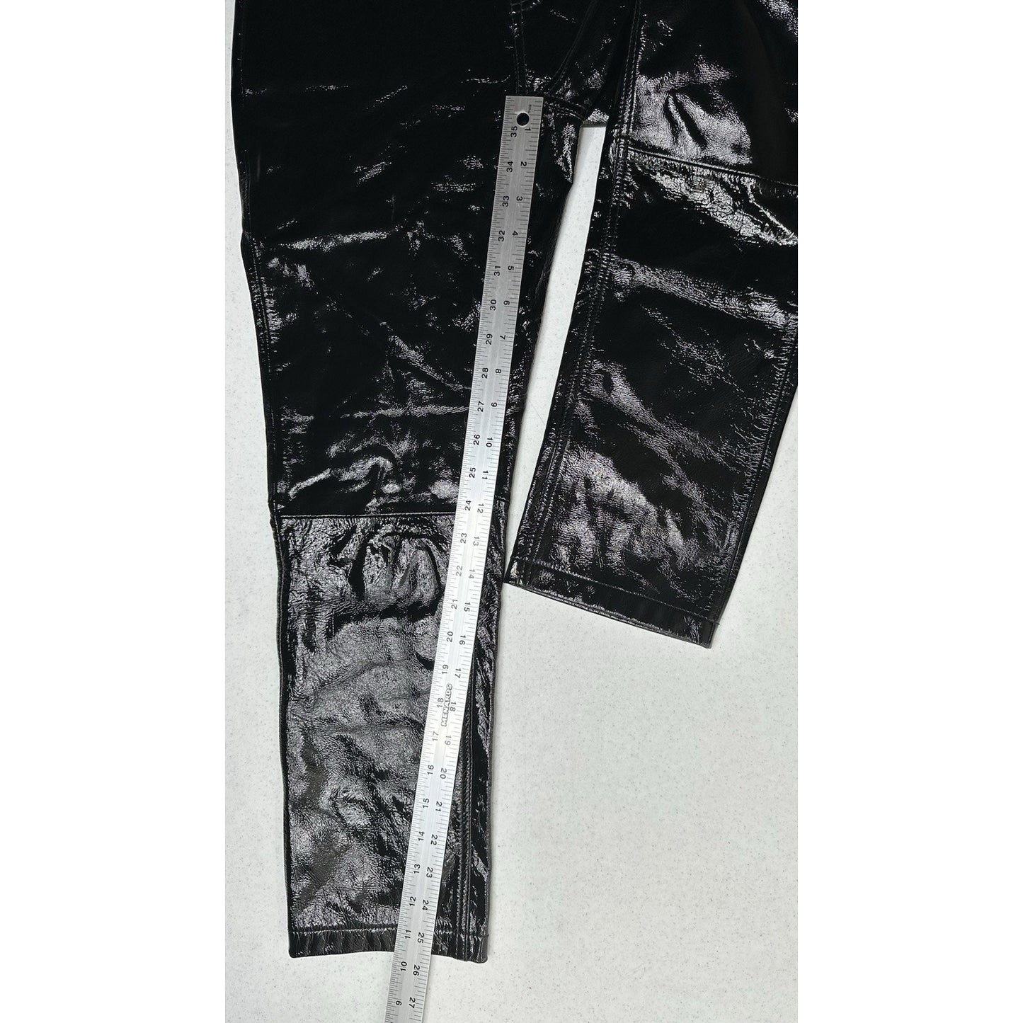 BLDWN Parker Leather Pants Womens 25 Straight Crop Black Genuine Leather EUC