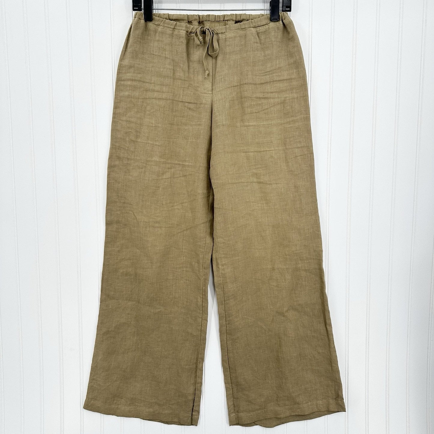 CP Shades Pants Women XS Linen Jenn Wide Leg Tan Pull On Coastal Beach Lagenlook